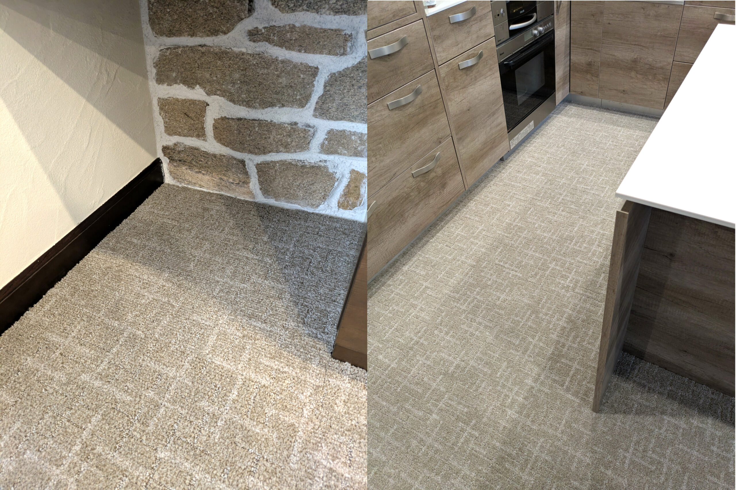 ファブリックフロア施工後　細部まで綺麗に